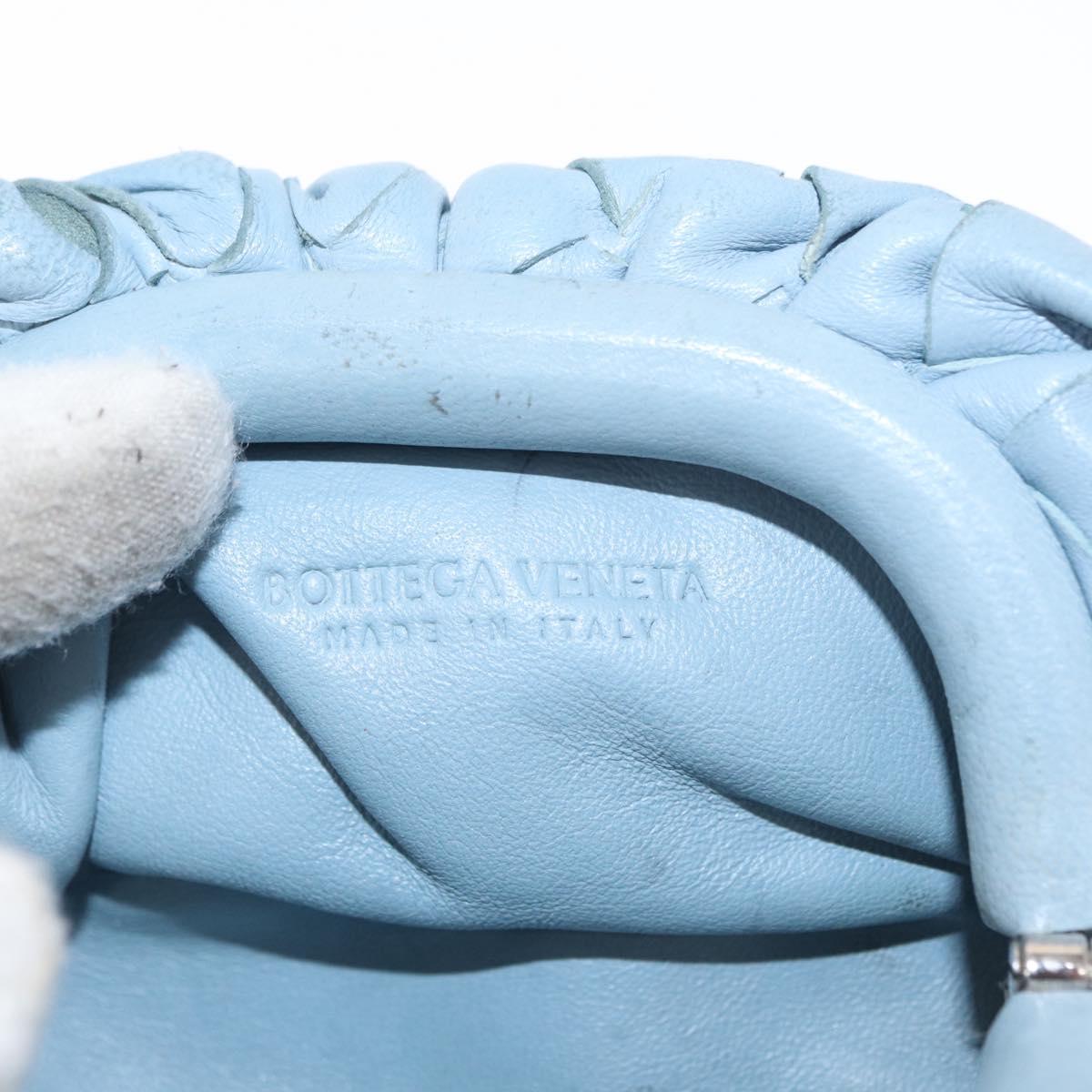 BOTTEGA VENETA INTRECCIATO Mini The Pouch Leather Light Blue Auth mr1604
