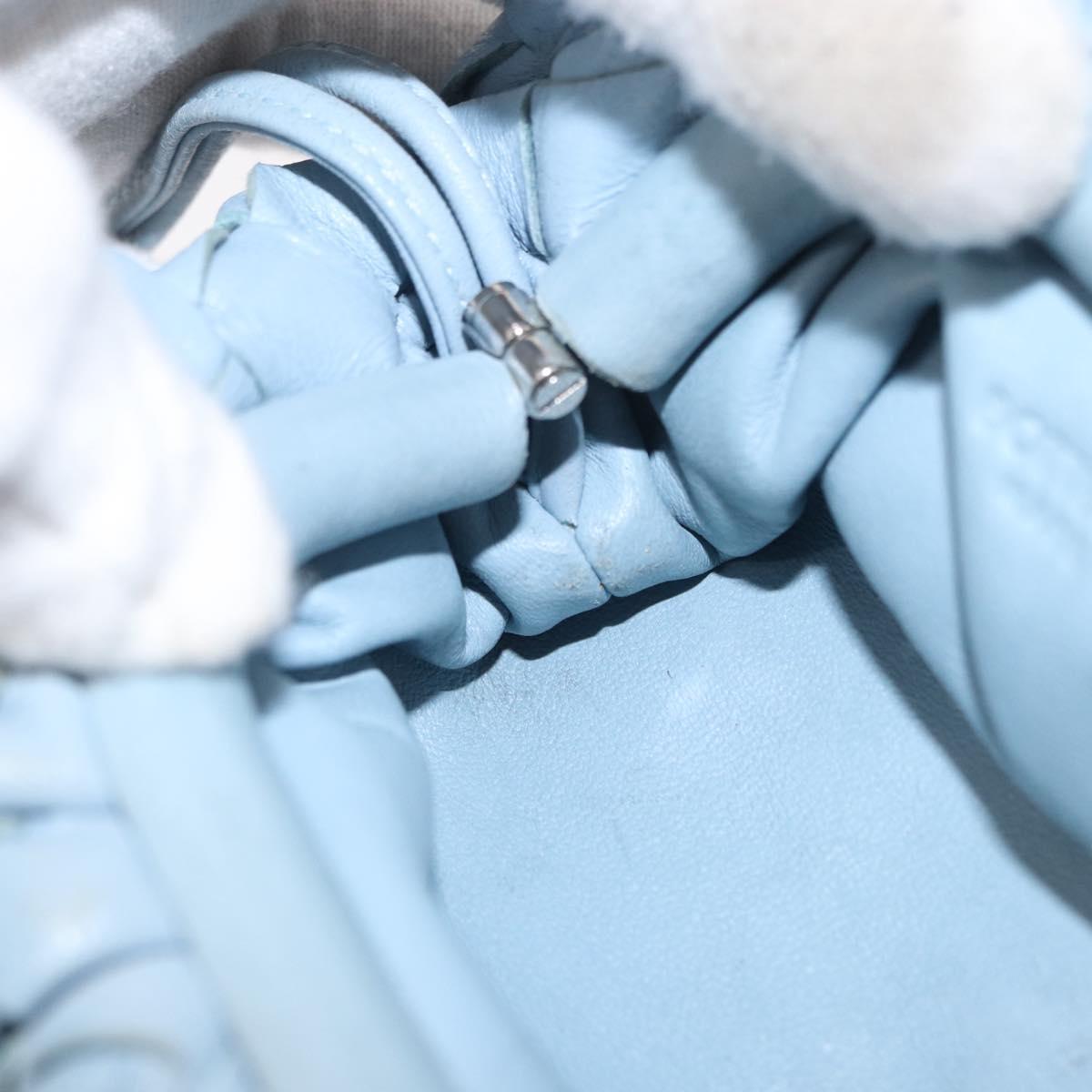 BOTTEGA VENETA INTRECCIATO Mini The Pouch Leather Light Blue Auth mr1604