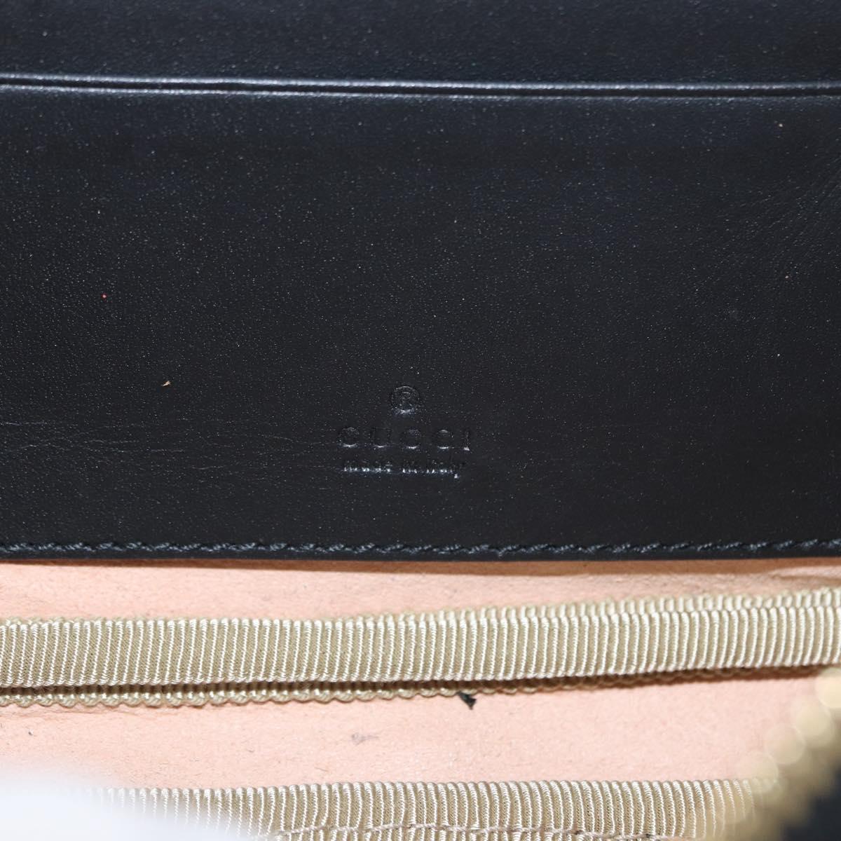 GUCCI Sherry Line Waist Bag Suede Enamel Navy gold 519308 Auth mr1606