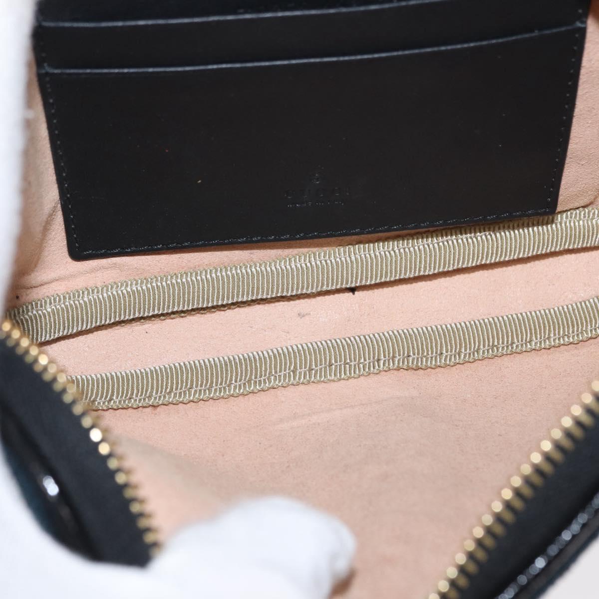 GUCCI Sherry Line Waist Bag Suede Enamel Navy gold 519308 Auth mr1606