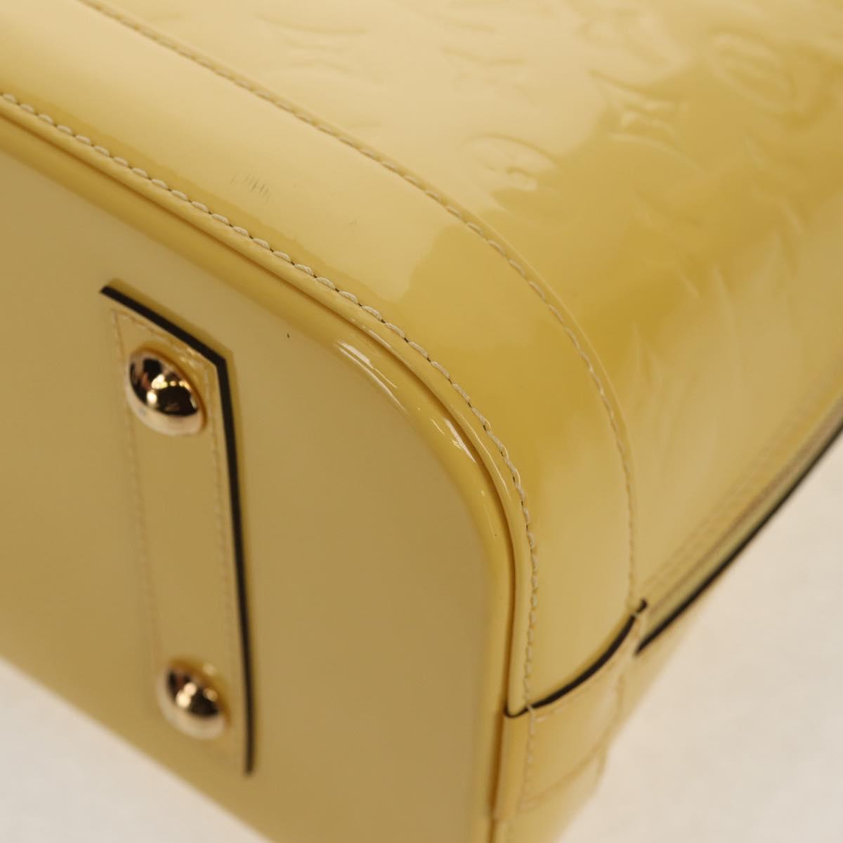 LOUIS VUITTON Monogram Vernis Alma PM Bag Yellow Citrin M90101 LV Auth mr1608A