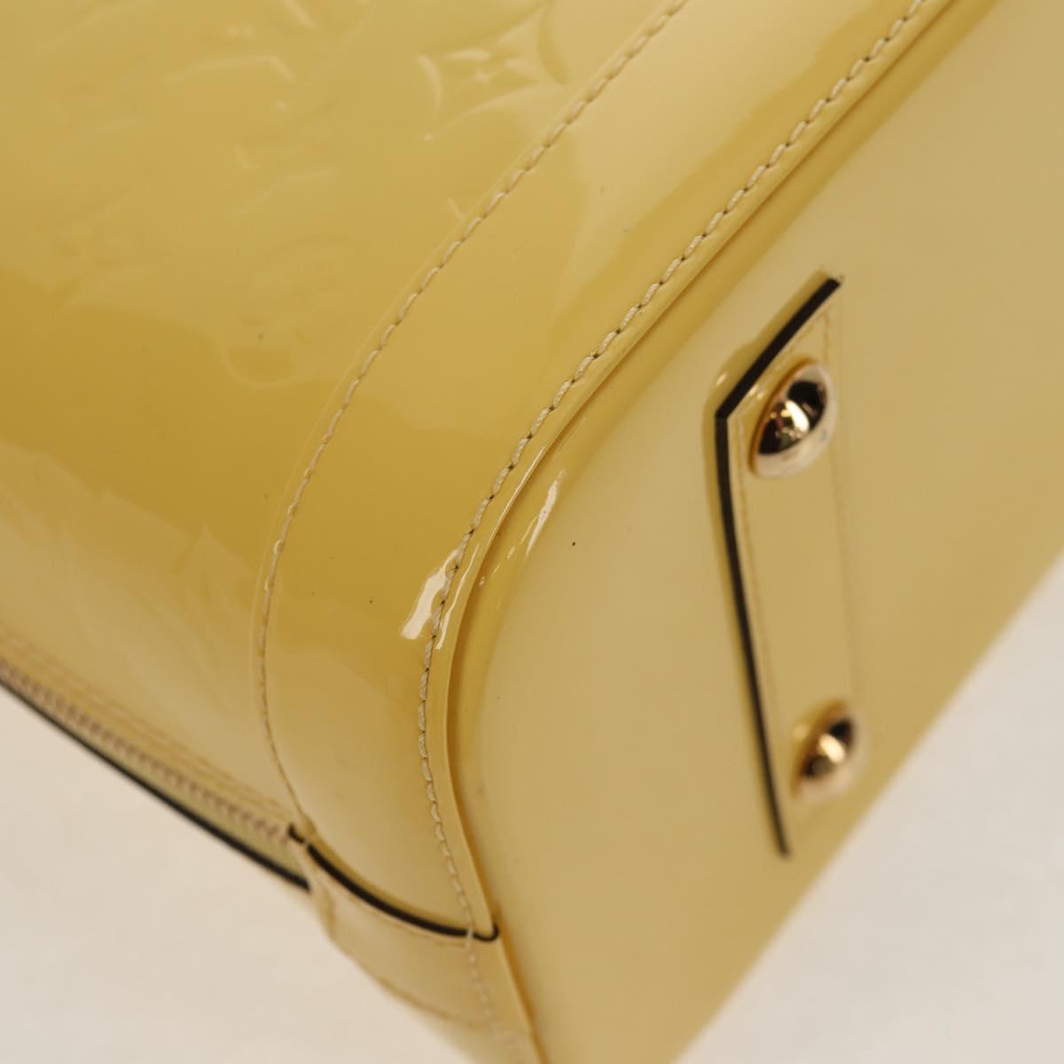 LOUIS VUITTON Monogram Vernis Alma PM Bag Yellow Citrin M90101 LV Auth mr1608A