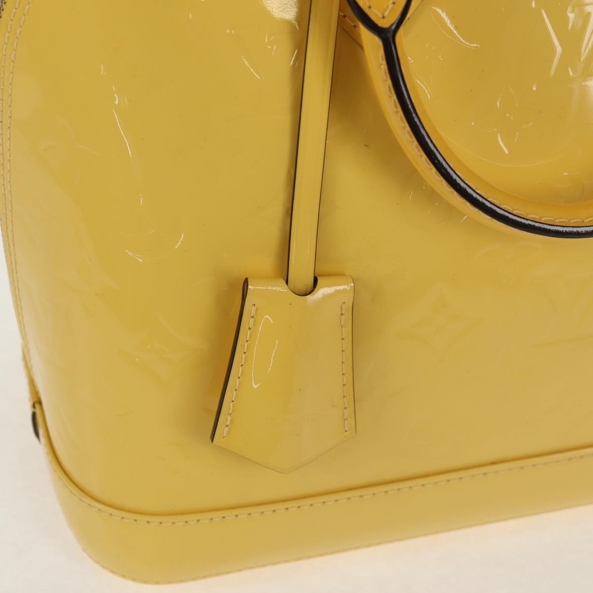 LOUIS VUITTON Monogram Vernis Alma PM Bag Yellow Citrin M90101 LV Auth mr1608A