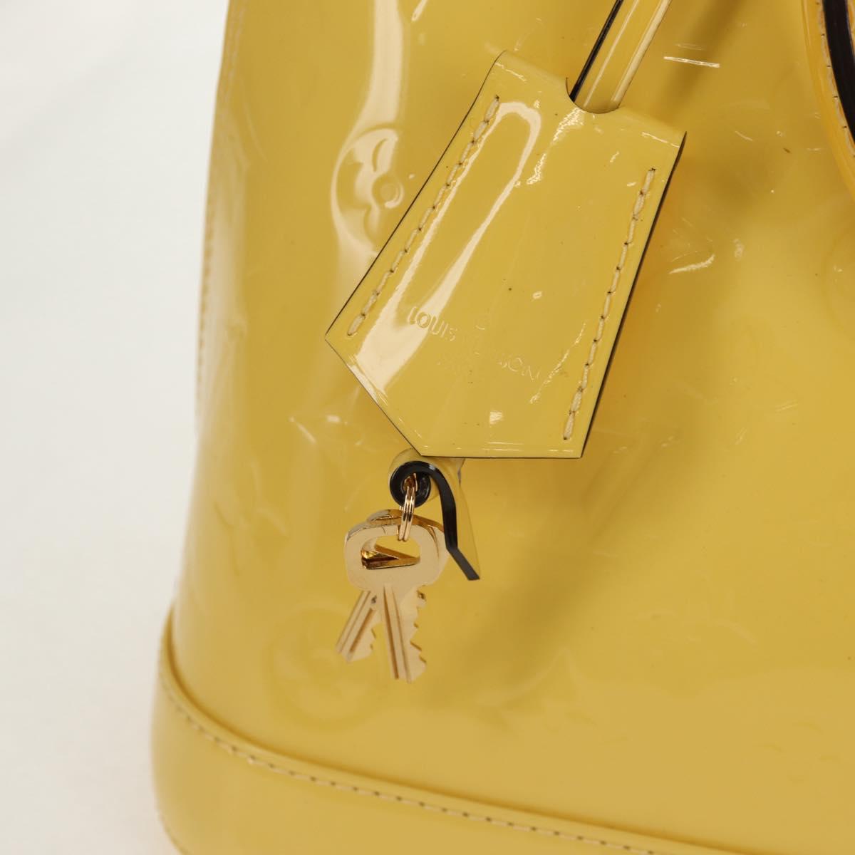 LOUIS VUITTON Monogram Vernis Alma PM Bag Yellow Citrin M90101 LV Auth mr1608A