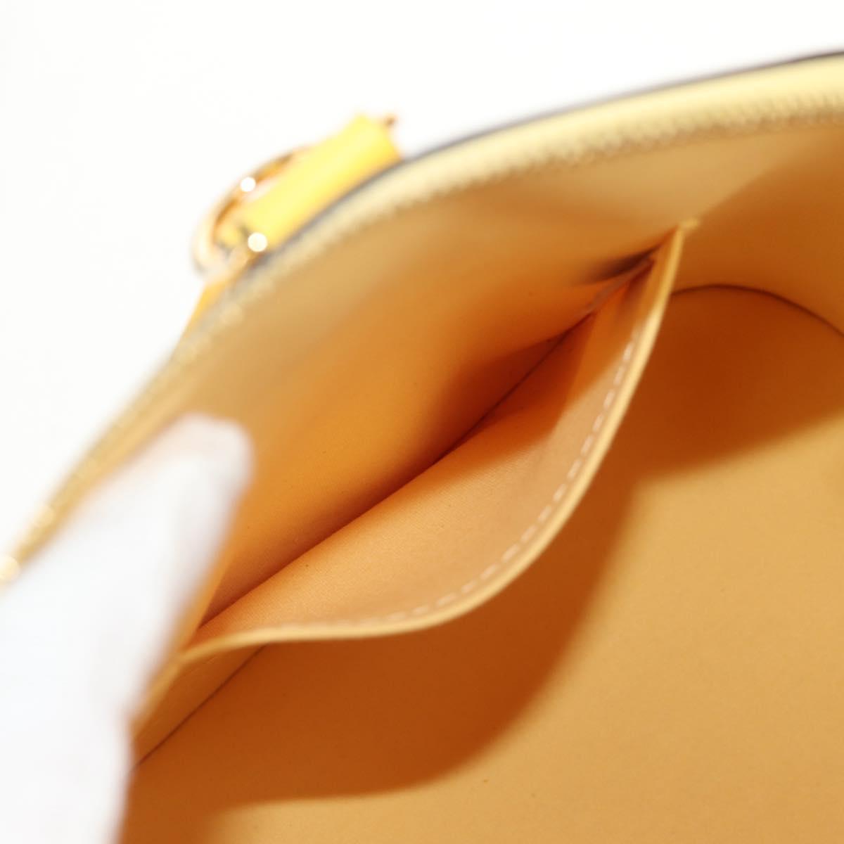 LOUIS VUITTON Monogram Vernis Alma PM Bag Yellow Citrin M90101 LV Auth mr1608A