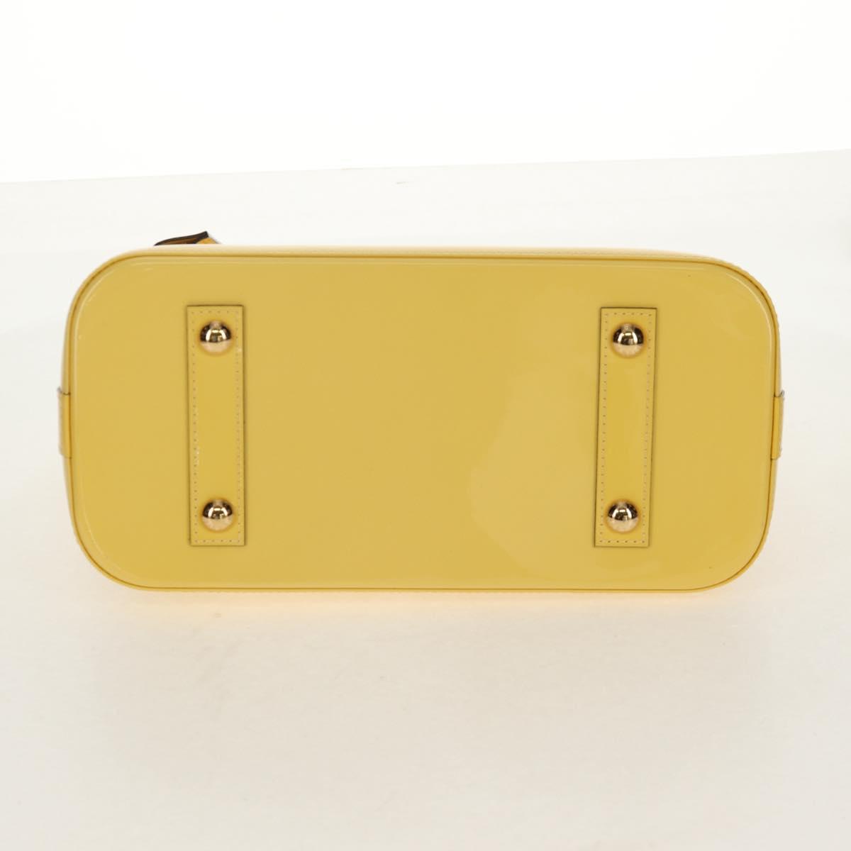 LOUIS VUITTON Monogram Vernis Alma PM Bag Yellow Citrin M90101 LV Auth mr1608A