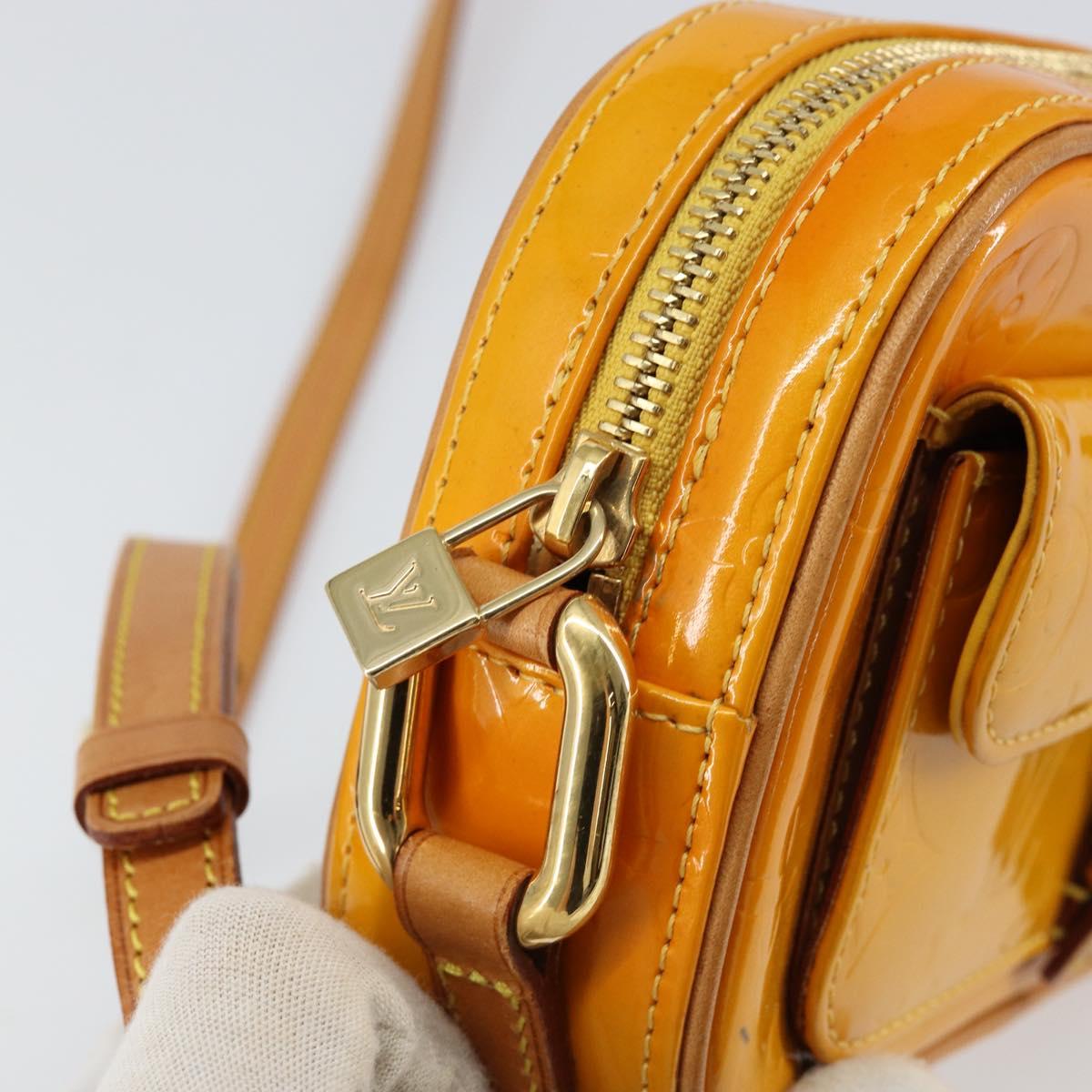 LOUIS VUITTON Monogram Vernis Christy MM Shoulder Bag Jaune M91108 Auth mr1610