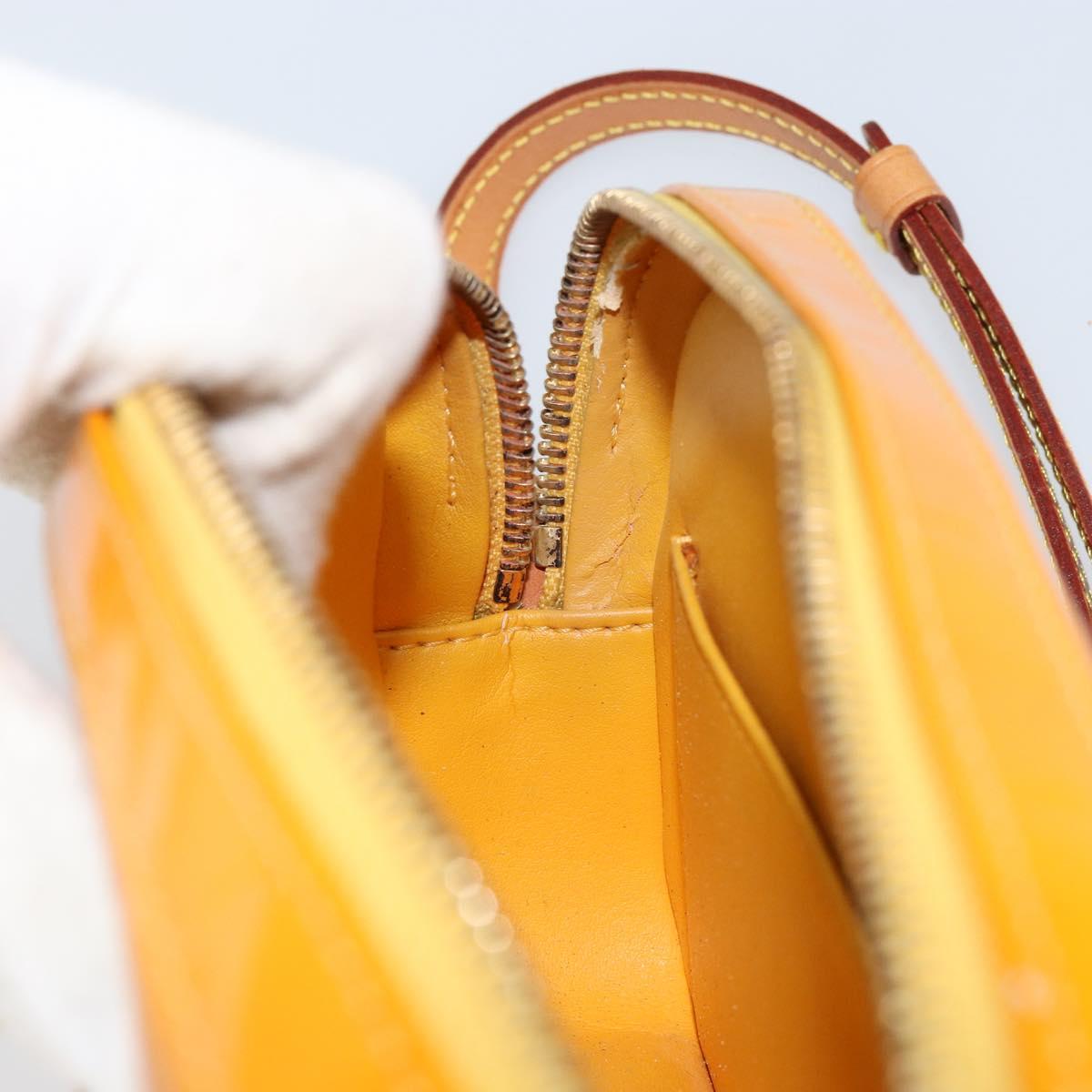 LOUIS VUITTON Monogram Vernis Christy MM Shoulder Bag Jaune M91108 Auth mr1610