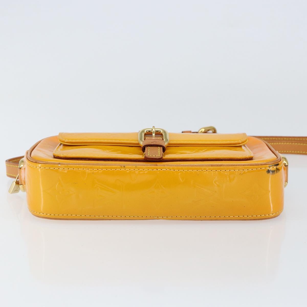 LOUIS VUITTON Monogram Vernis Christy MM Shoulder Bag Jaune M91108 Auth mr1610
