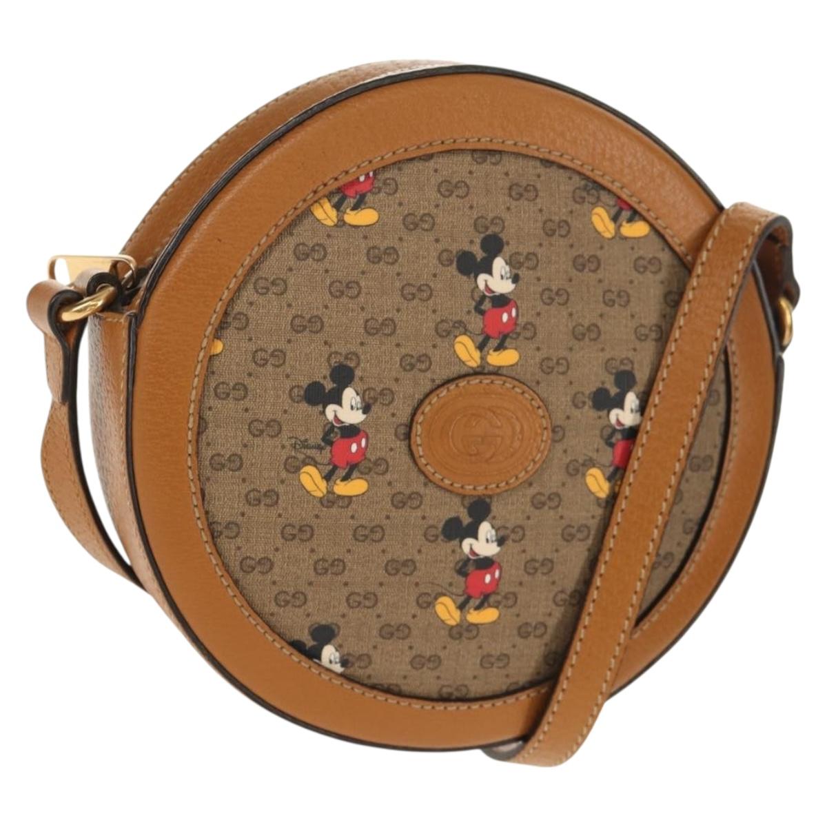 GUCCI Micro GG Supreme Disney Collaboration Bag PVC Beige 603938 Auth mr1612A