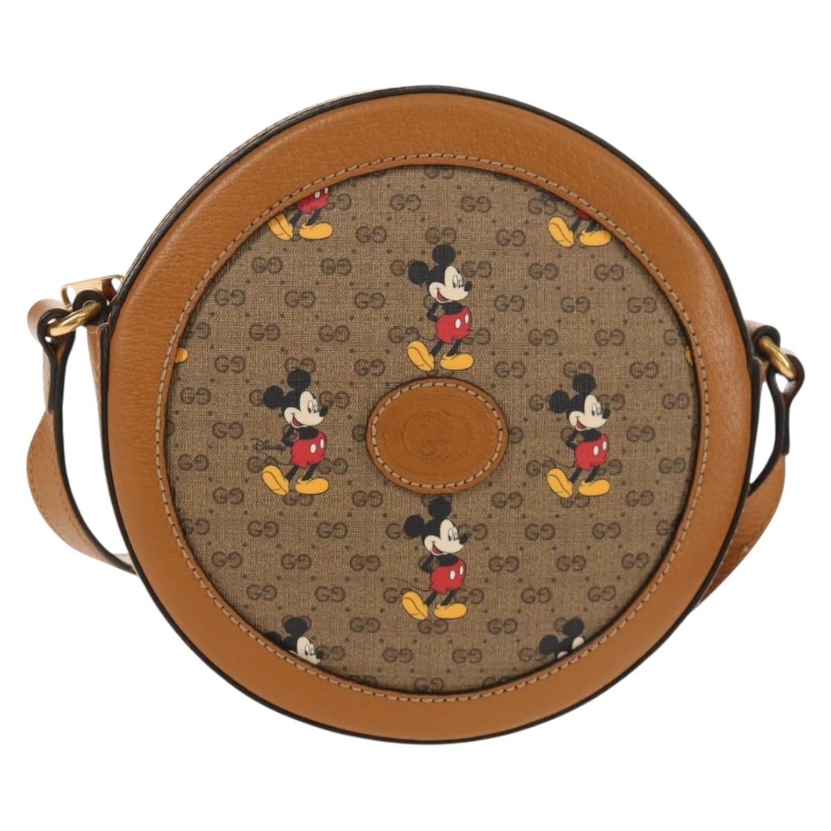 GUCCI Micro GG Supreme Disney Collaboration Bag PVC Beige 603938 Auth mr1612SAM