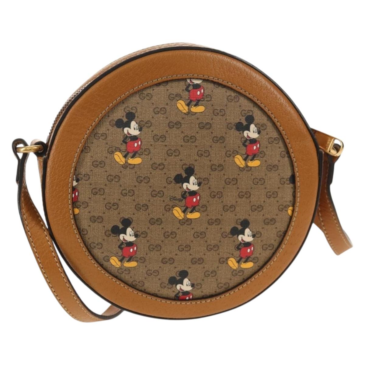 GUCCI Micro GG Supreme Disney Collaboration Bag PVC Beige 603938 Auth mr1612A