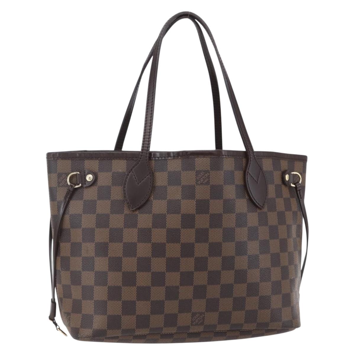 LOUIS VUITTON Damier Ebene Neverfull PM Tote Bag N51109 LV Auth mr1616