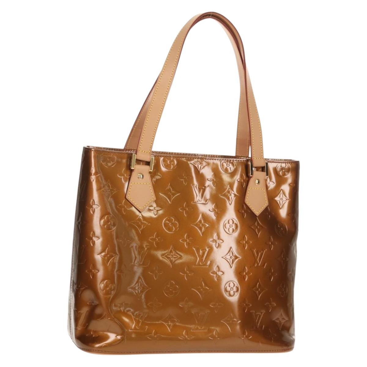 LOUIS VUITTON Monogram Vernis Houston Hand Bag Bronze M91122 LV Auth mr1617V