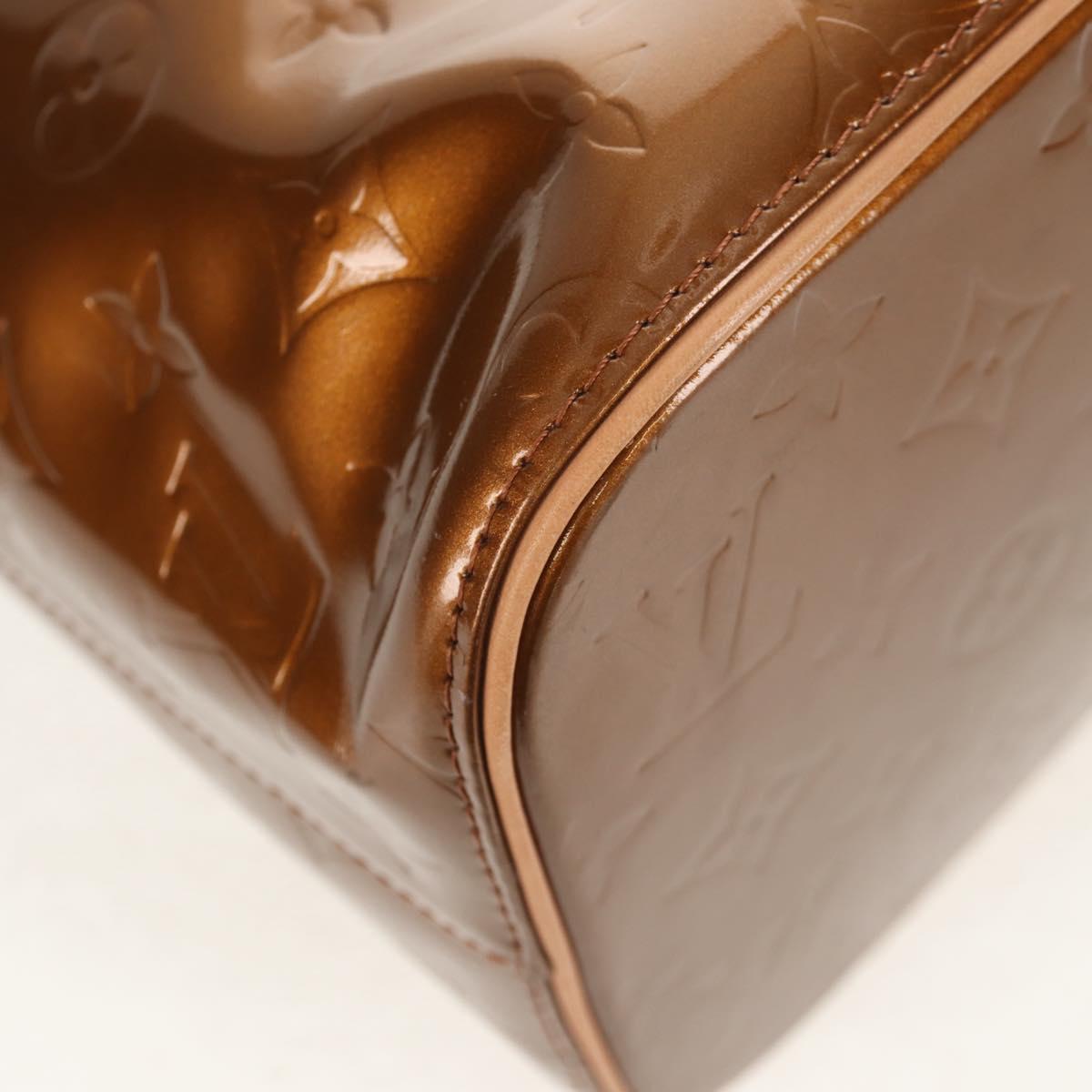 LOUIS VUITTON Monogram Vernis Houston Hand Bag Bronze M91122 LV Auth mr1617V