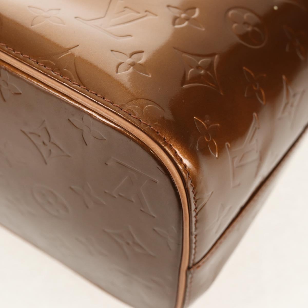 LOUIS VUITTON Monogram Vernis Houston Hand Bag Bronze M91122 LV Auth mr1617V