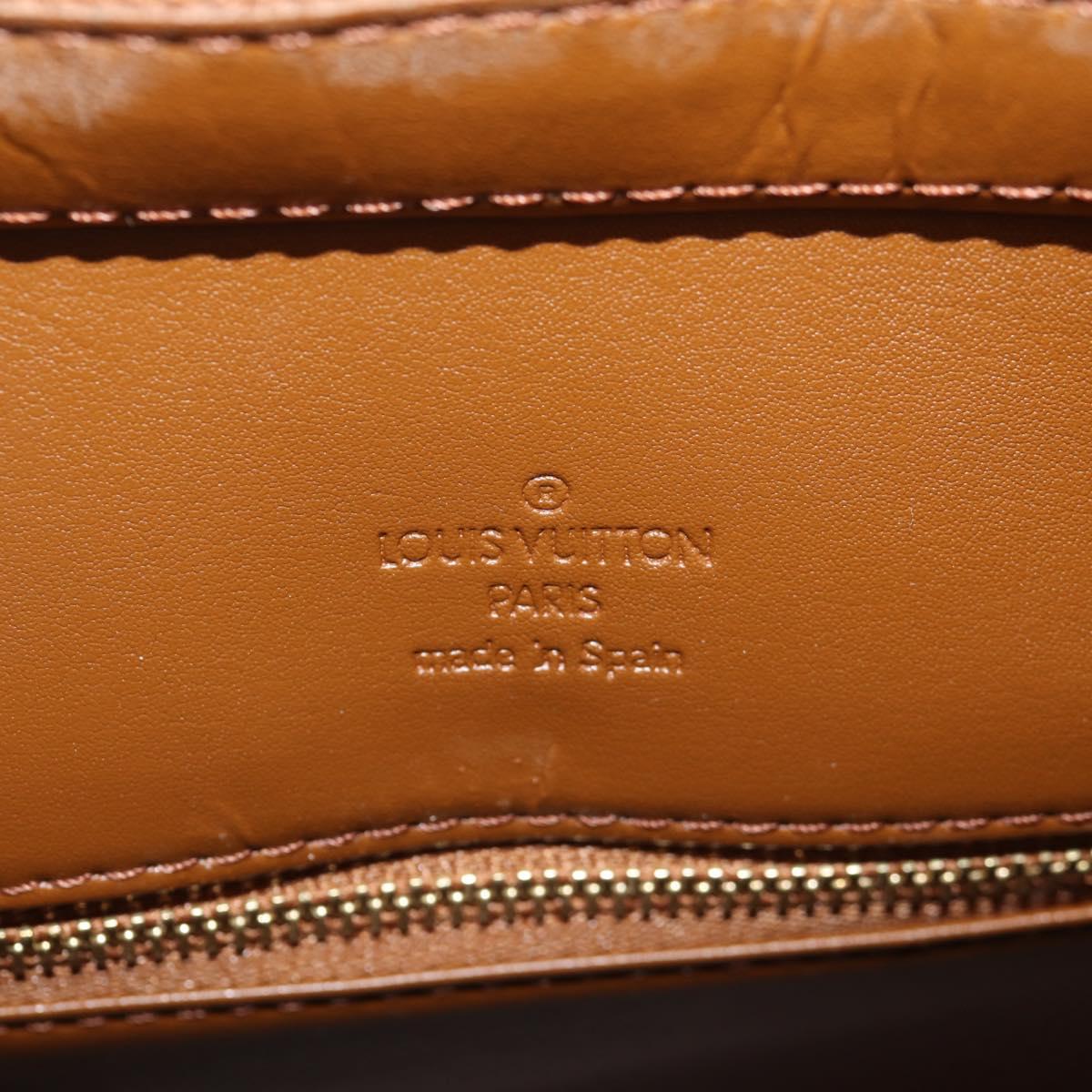 LOUIS VUITTON Monogram Vernis Houston Hand Bag Bronze M91122 LV Auth mr1617V