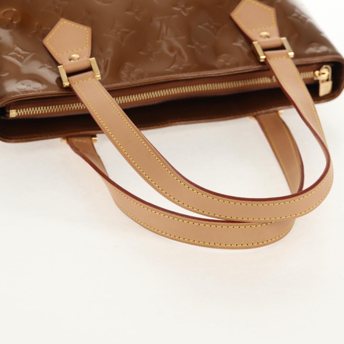 LOUIS VUITTON Monogram Vernis Houston Hand Bag Bronze M91122 LV Auth mr1617V