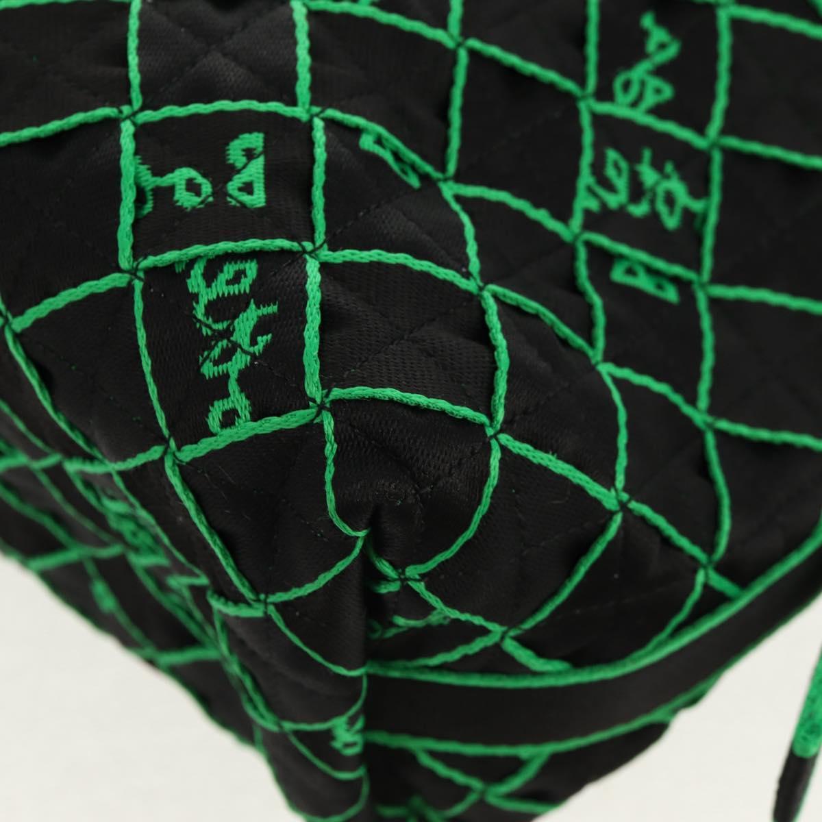 BOTTEGA VENETA Hand Bag Canvas 2way Green Black Silver Auth mr1618M