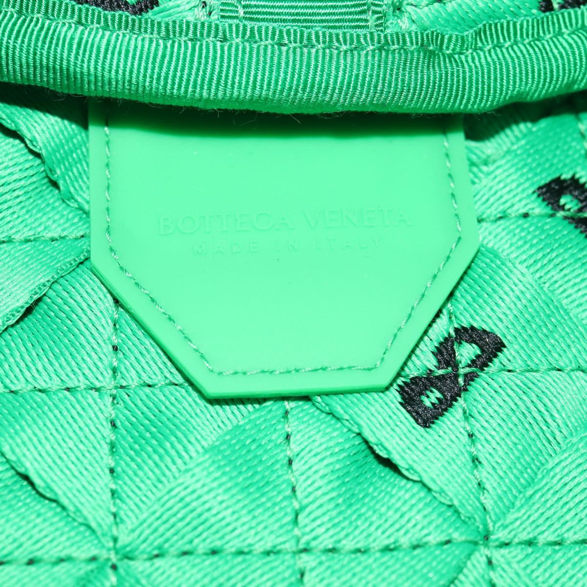 BOTTEGA VENETA Hand Bag Canvas 2way Green Black Silver Auth mr1618M