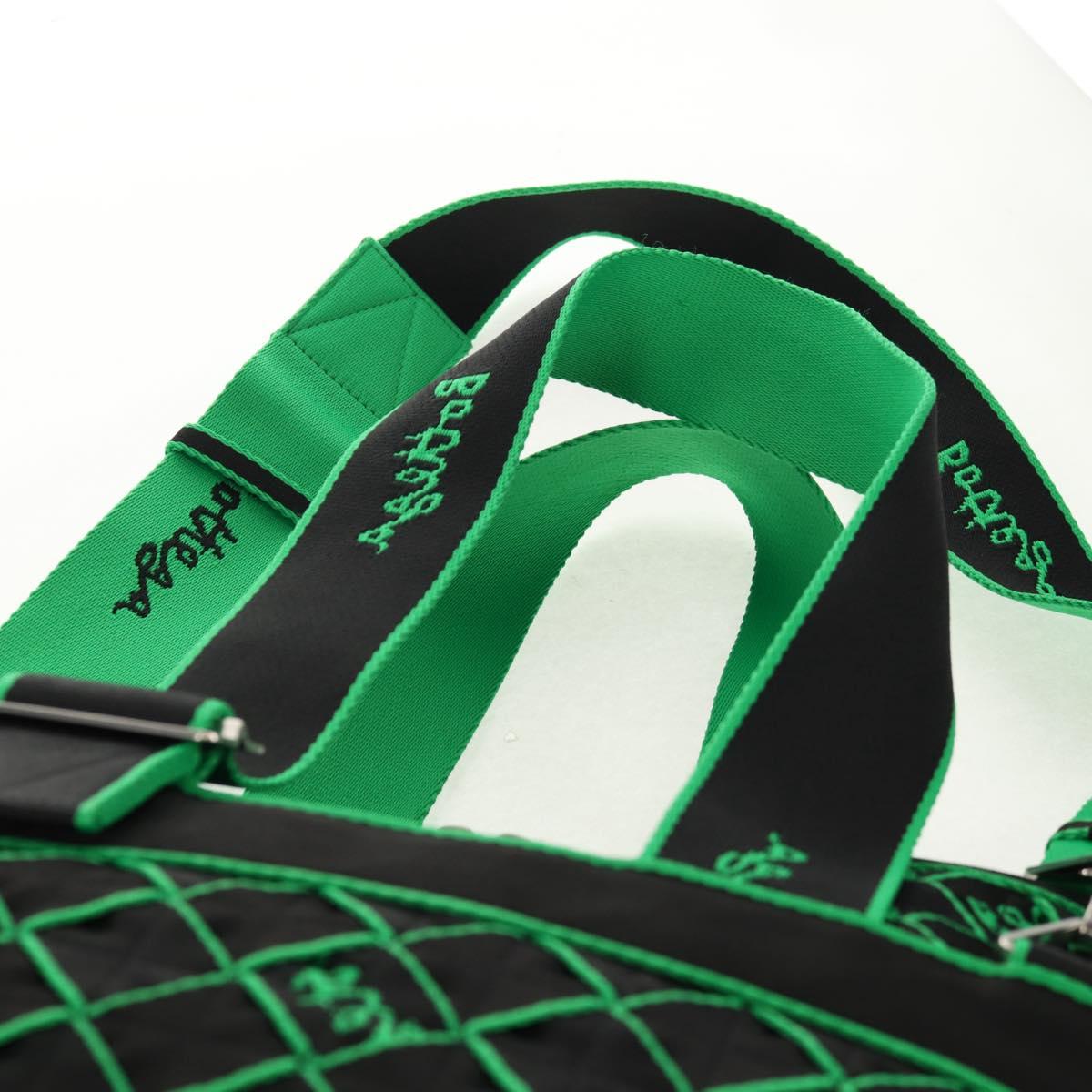 BOTTEGA VENETA Hand Bag Canvas 2way Green Black Silver Auth mr1618M