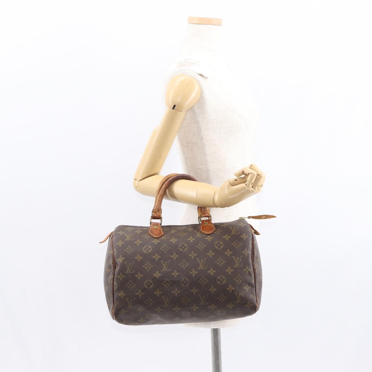 LOUIS VUITTON Monogram Speedy 30 Hand Bag M41526 LV Auth mr1620