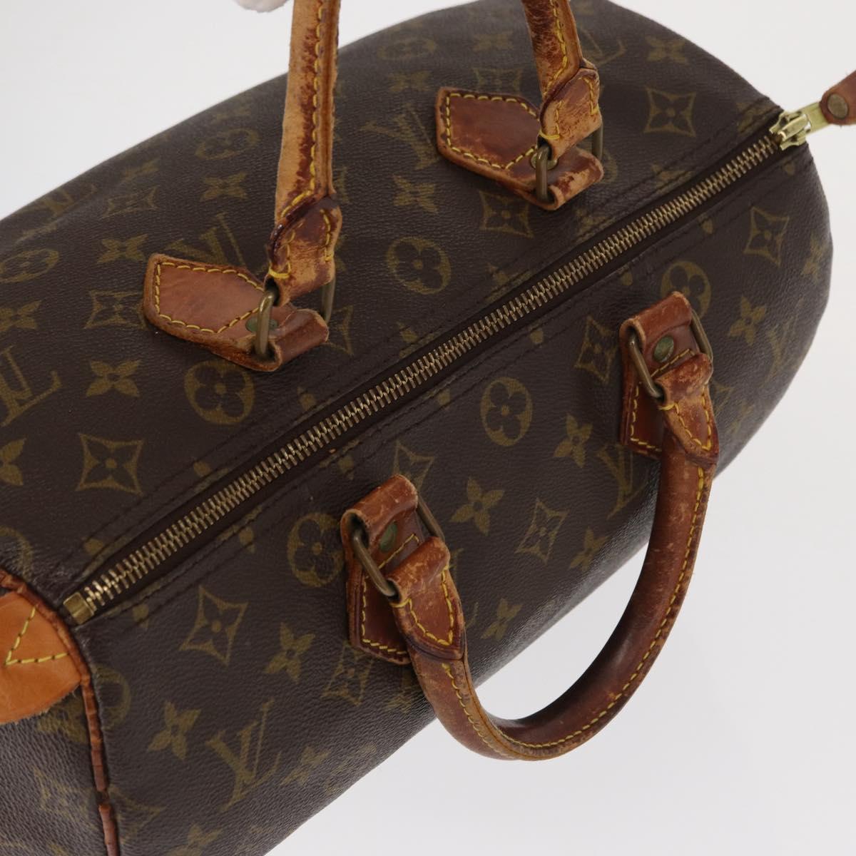LOUIS VUITTON Monogram Speedy 30 Hand Bag M41526 LV Auth mr1620