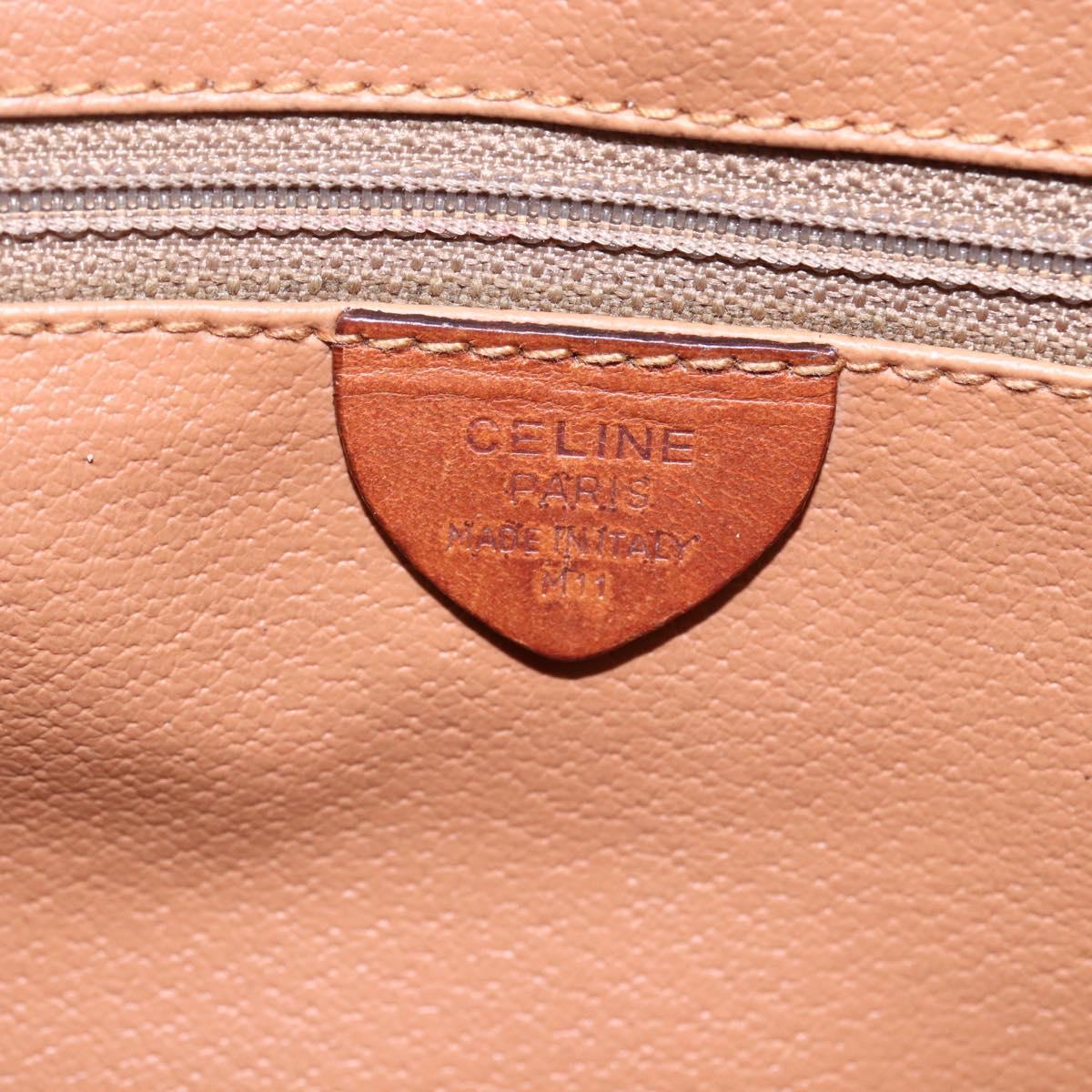 CELINE Macadam Canvas Shoulder Bag PVC Leather Brown Gold Auth mr1622