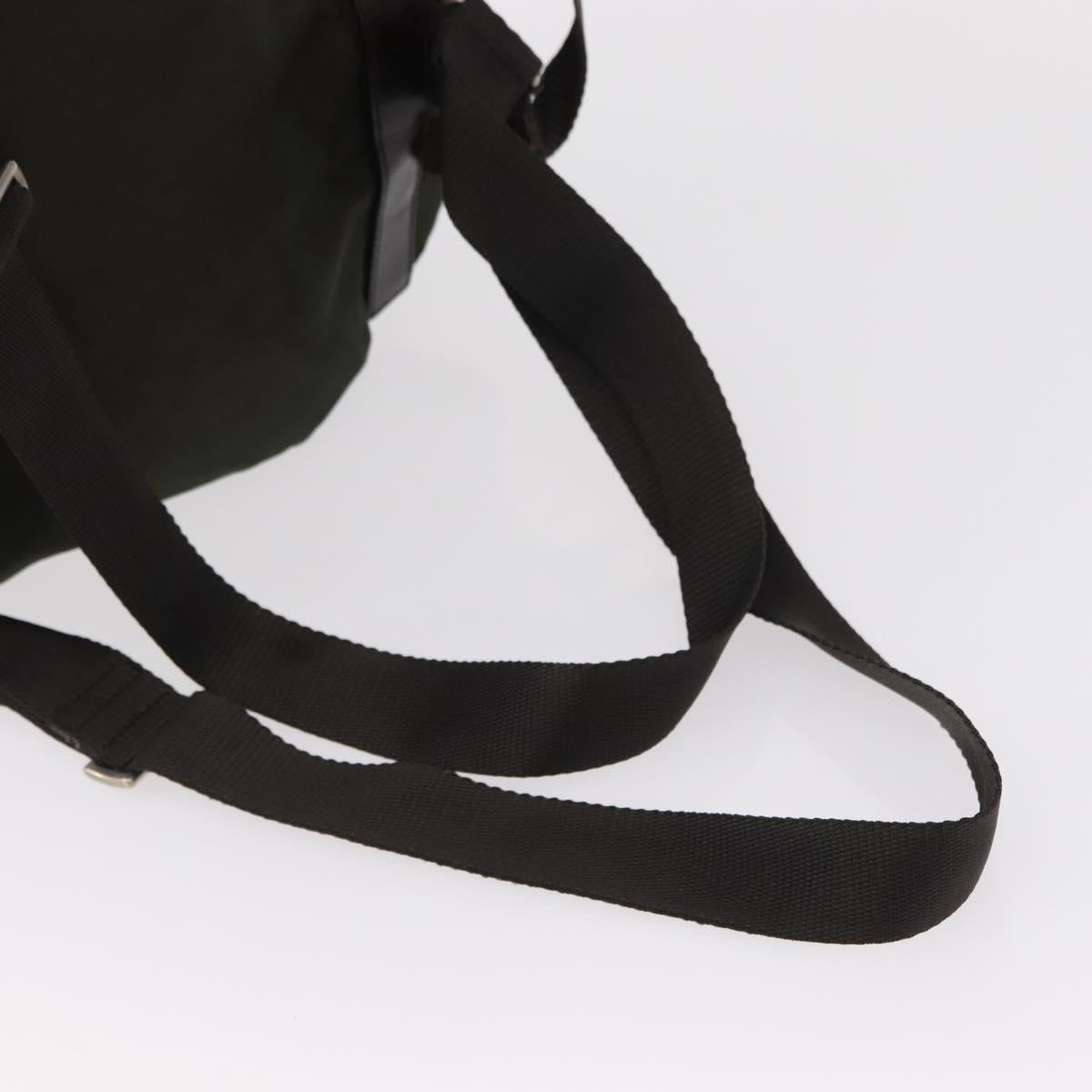 PRADA Backpack Nylon Khaki Silver Auth mr1625