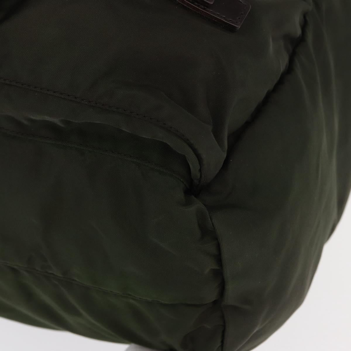 PRADA Backpack Nylon Khaki Silver Auth mr1625