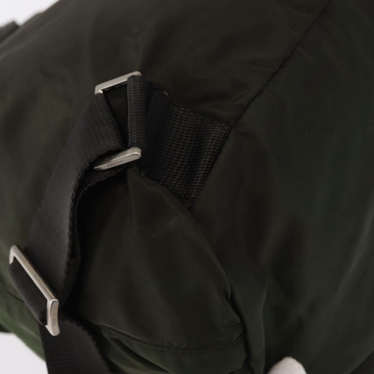 PRADA Backpack Nylon Khaki Silver Auth mr1625