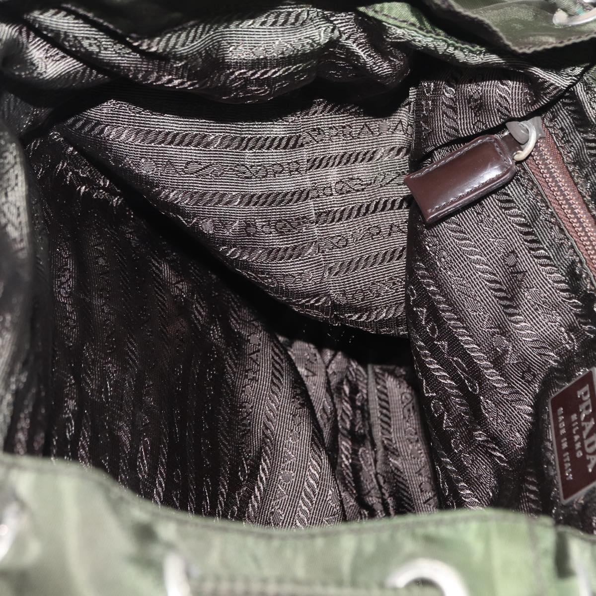 PRADA Backpack Nylon Khaki Silver Auth mr1625