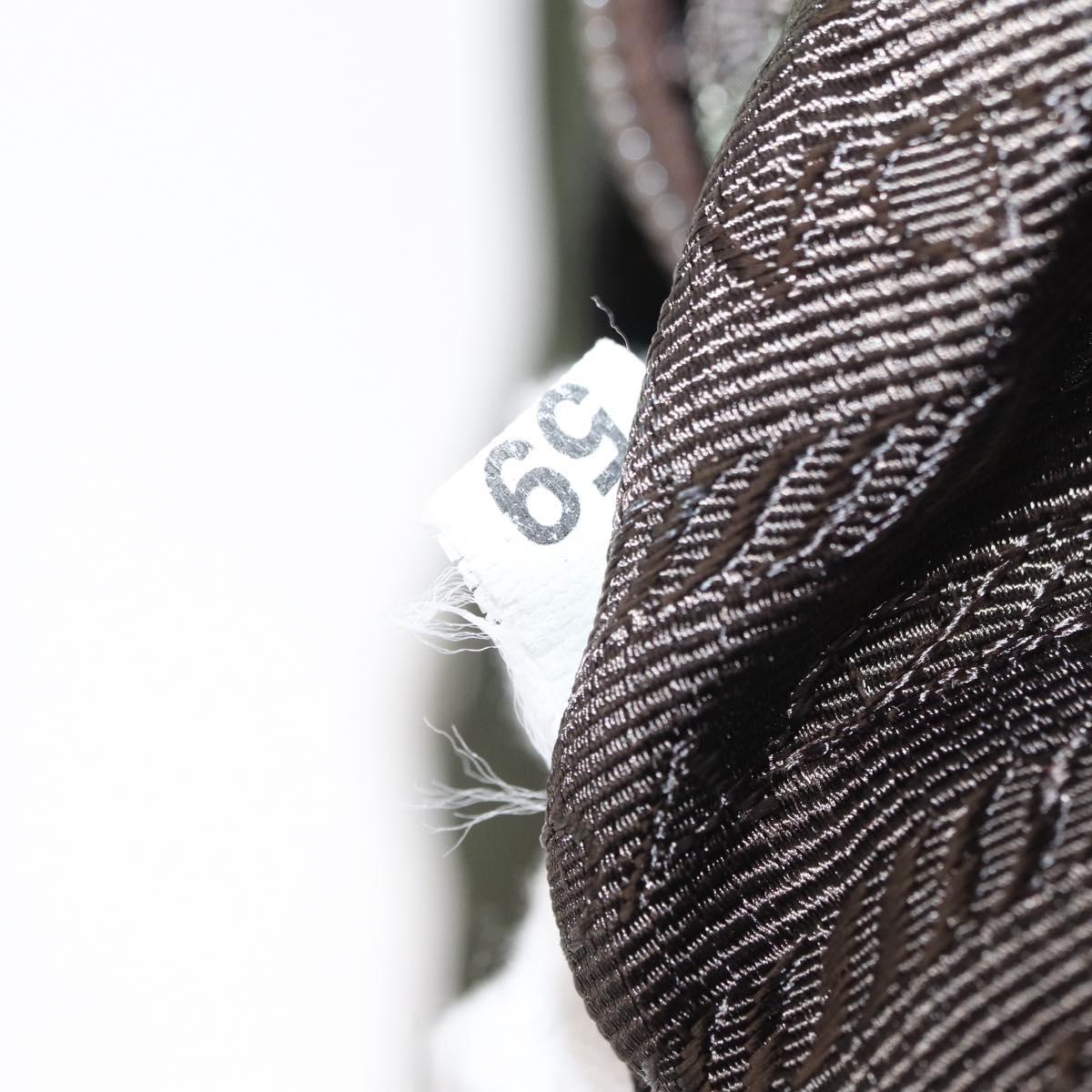 PRADA Backpack Nylon Khaki Silver Auth mr1625