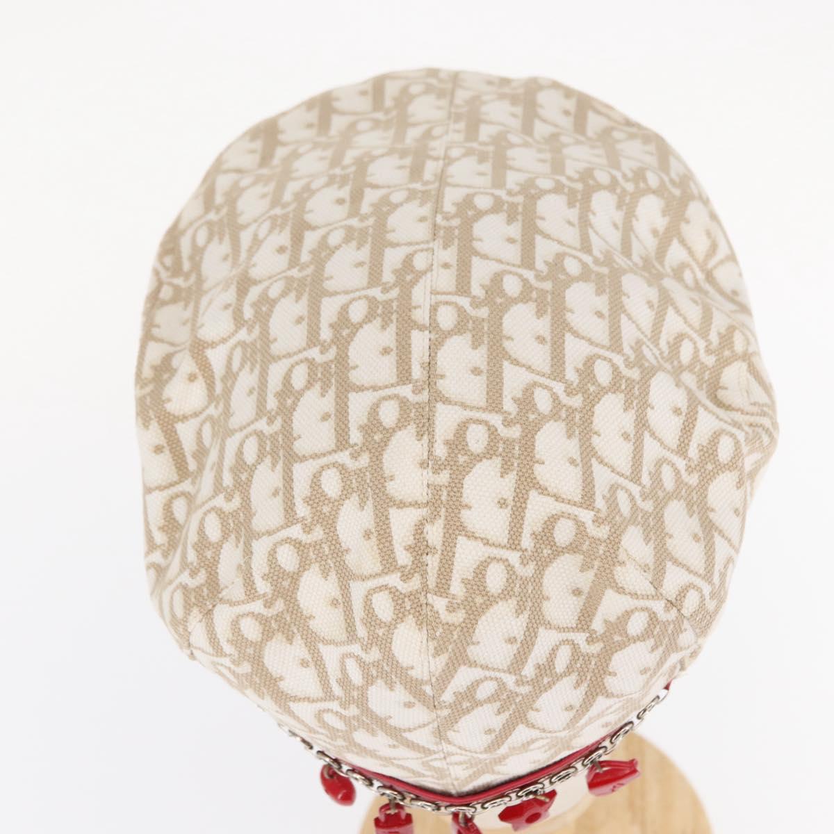 Christian Dior Trotter Canvas Cap Beige Auth mr1632V