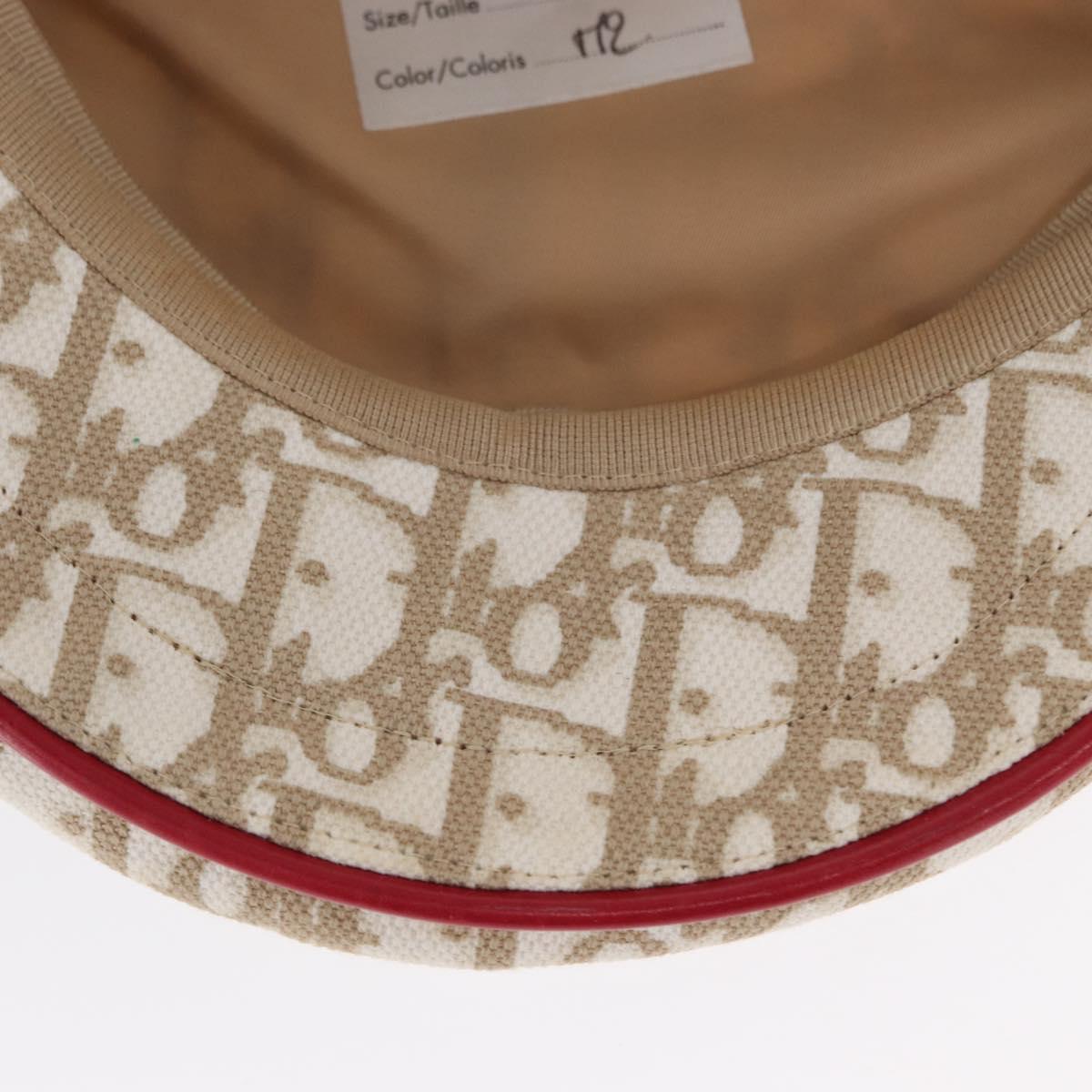 Christian Dior Trotter Canvas Cap Beige Auth mr1632V