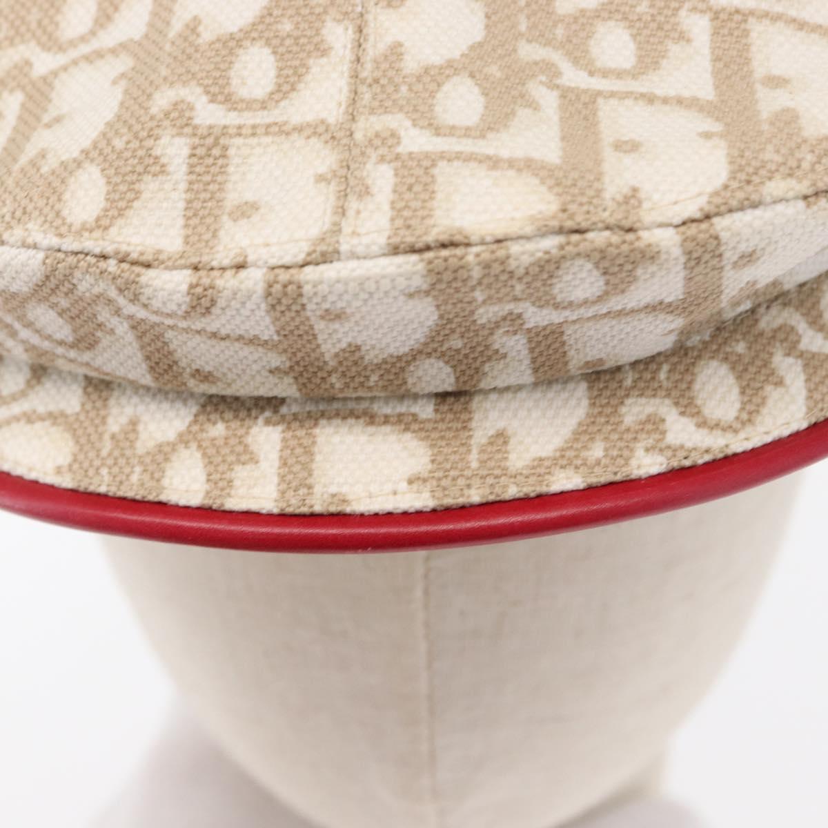 Christian Dior Trotter Canvas Cap Beige Auth mr1632V