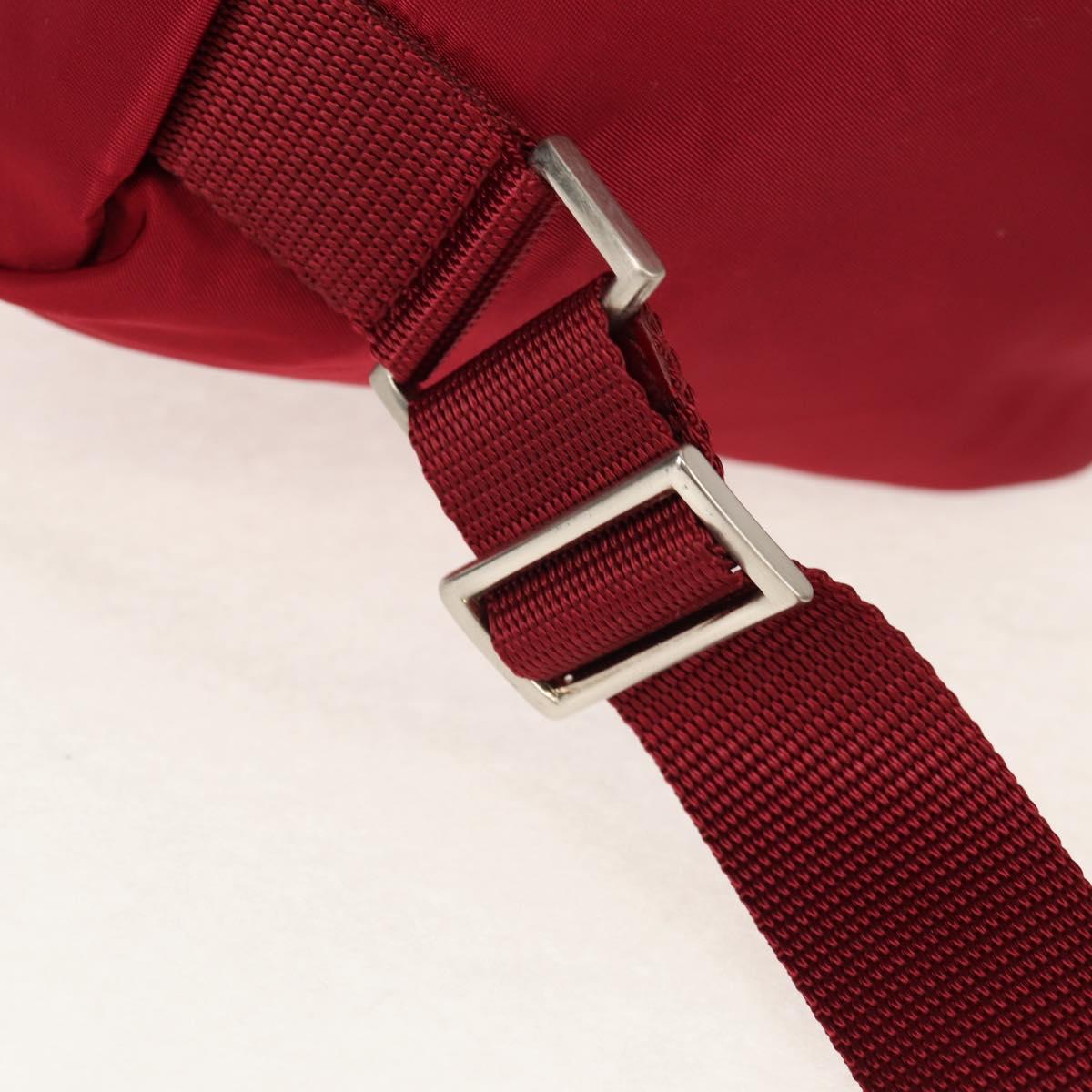 PRADA Backpack Nylon Red Silver Auth mr1633V