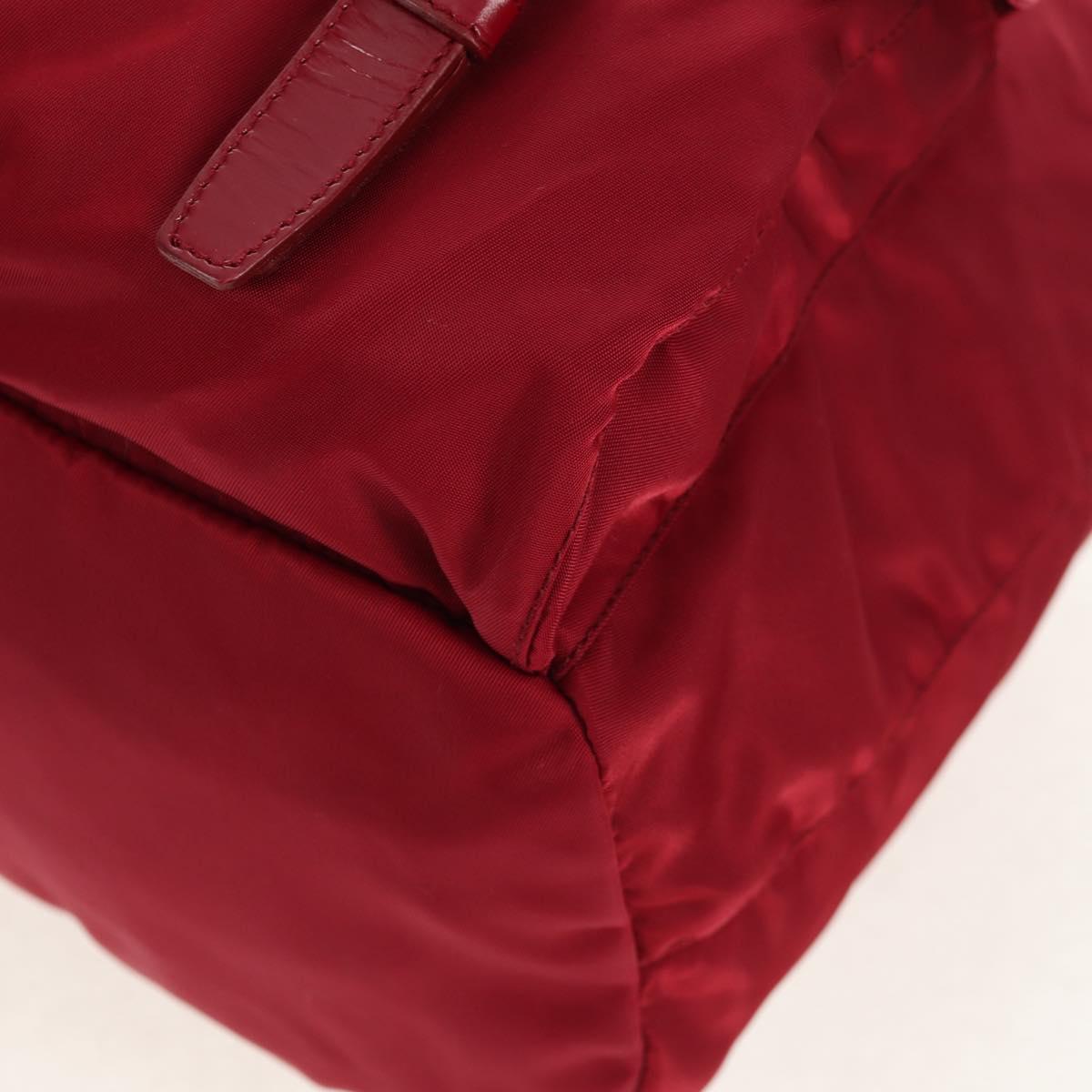PRADA Backpack Nylon Red Silver Auth mr1633V