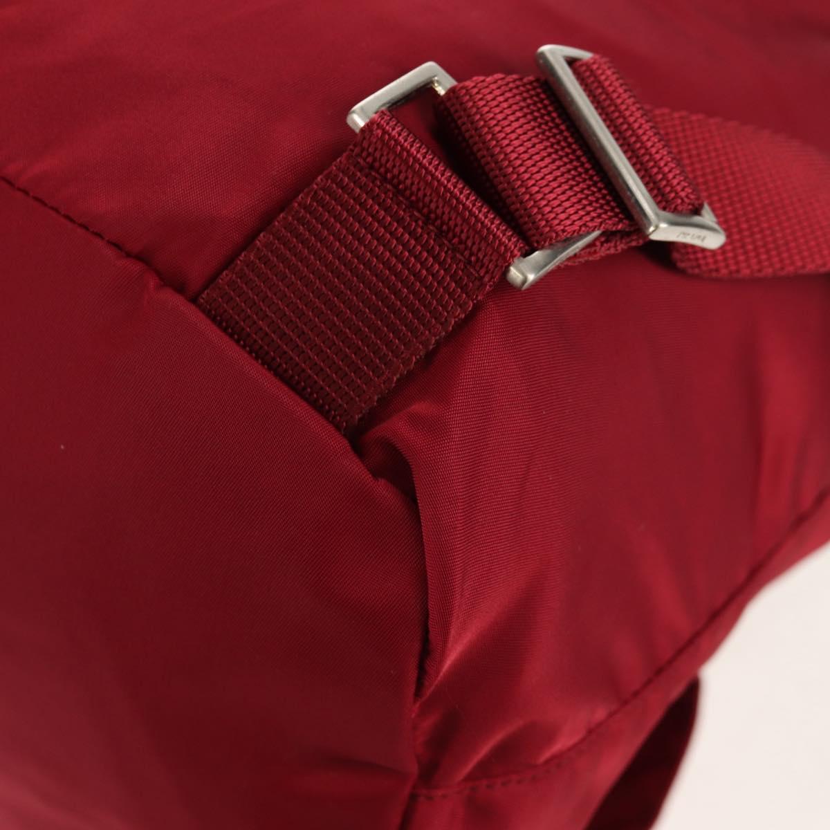 PRADA Backpack Nylon Red Silver Auth mr1633V