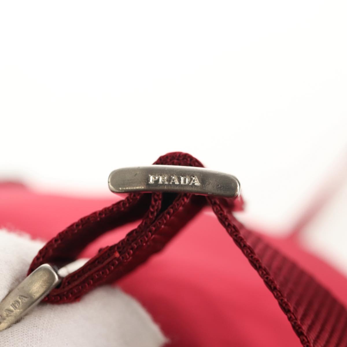 PRADA Backpack Nylon Red Silver Auth mr1633V