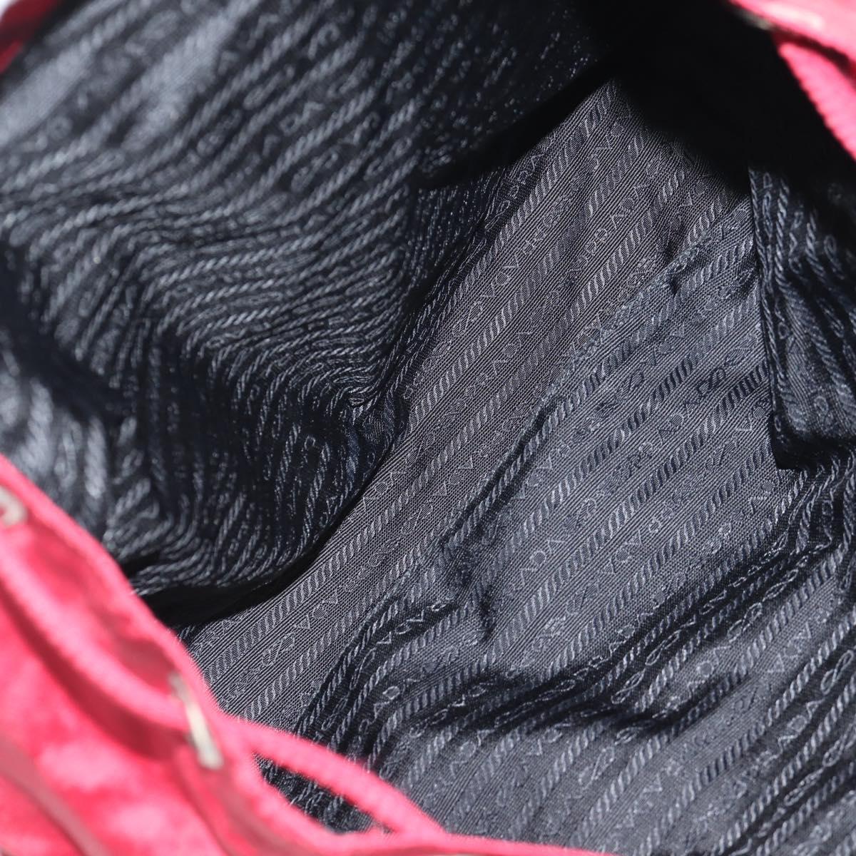 PRADA Backpack Nylon Red Silver Auth mr1633V