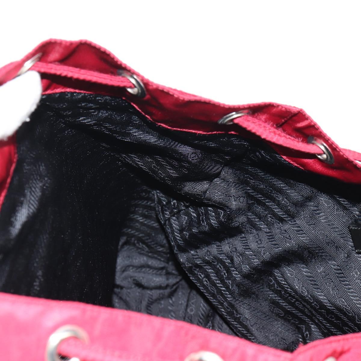 PRADA Backpack Nylon Red Silver Auth mr1633V