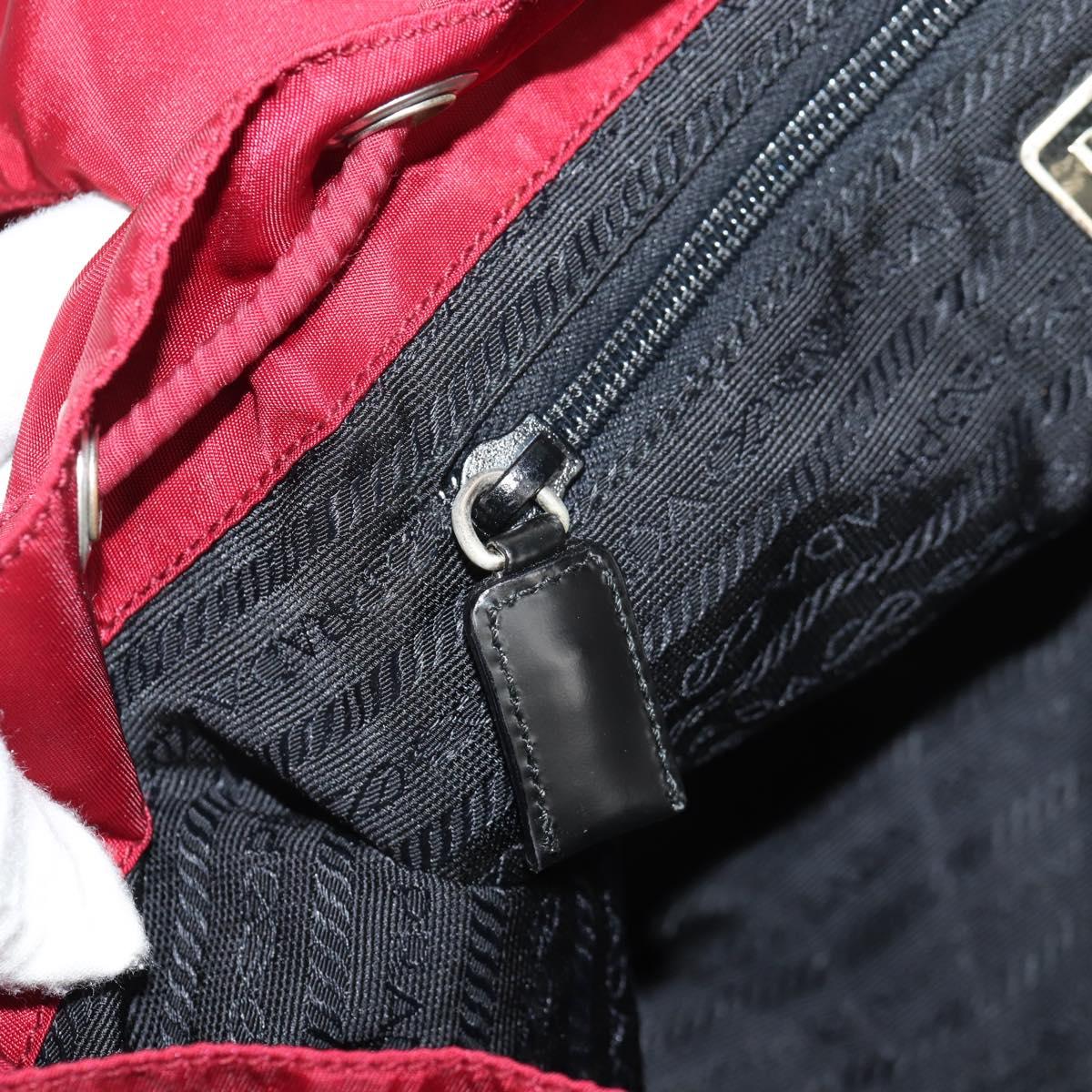 PRADA Backpack Nylon Red Silver Auth mr1633V