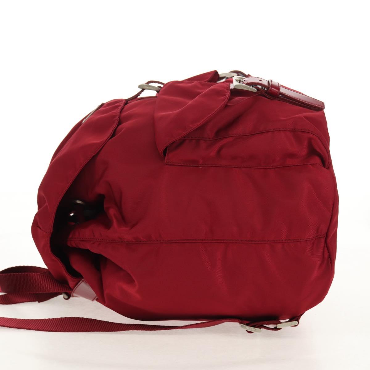 PRADA Backpack Nylon Red Silver Auth mr1633V