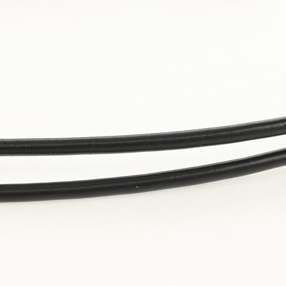 CHANEL Cambon Line Shoulder Bag Leather Black Silver CC Auth mr1637A