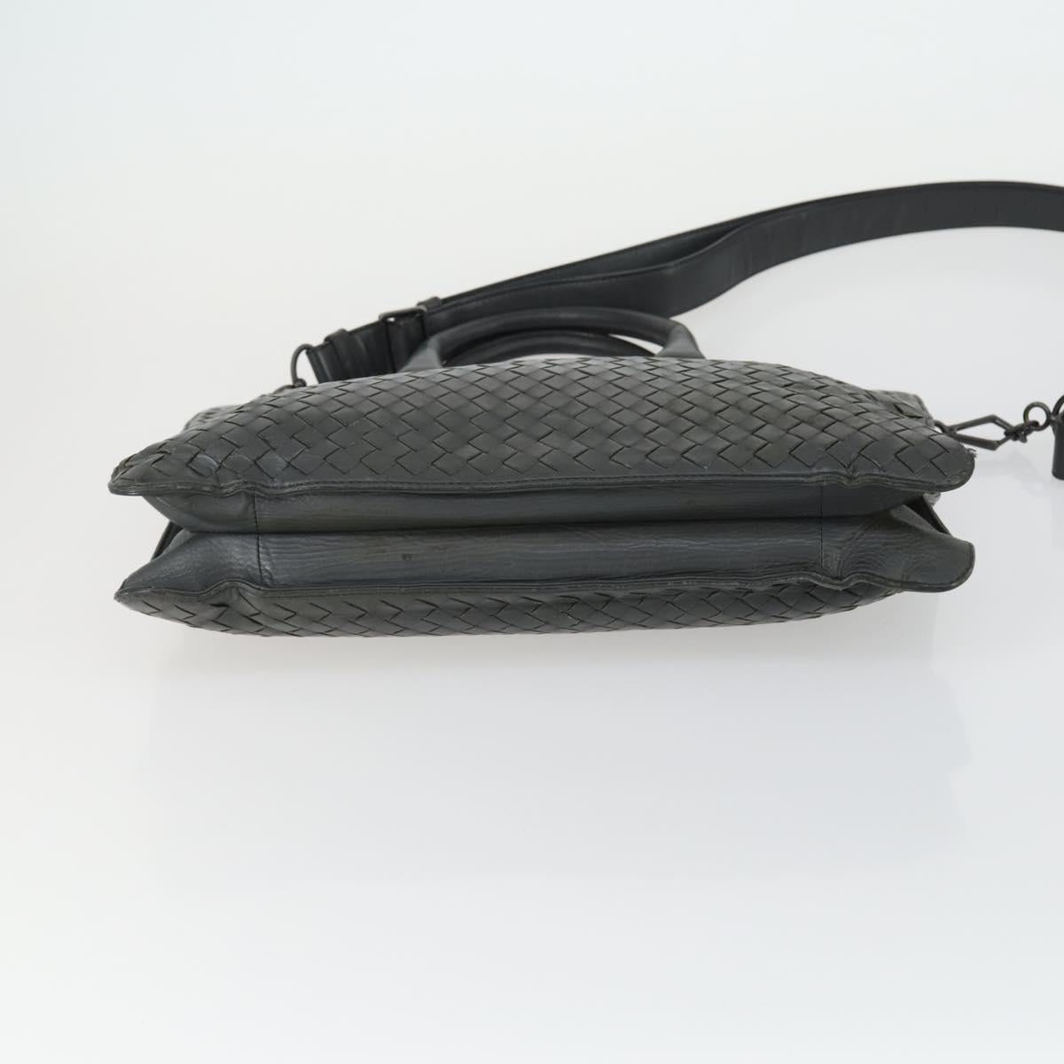 BOTTEGA VENETA INTRECCIATO Hand Bag Leather 2way Gray Auth mr1639