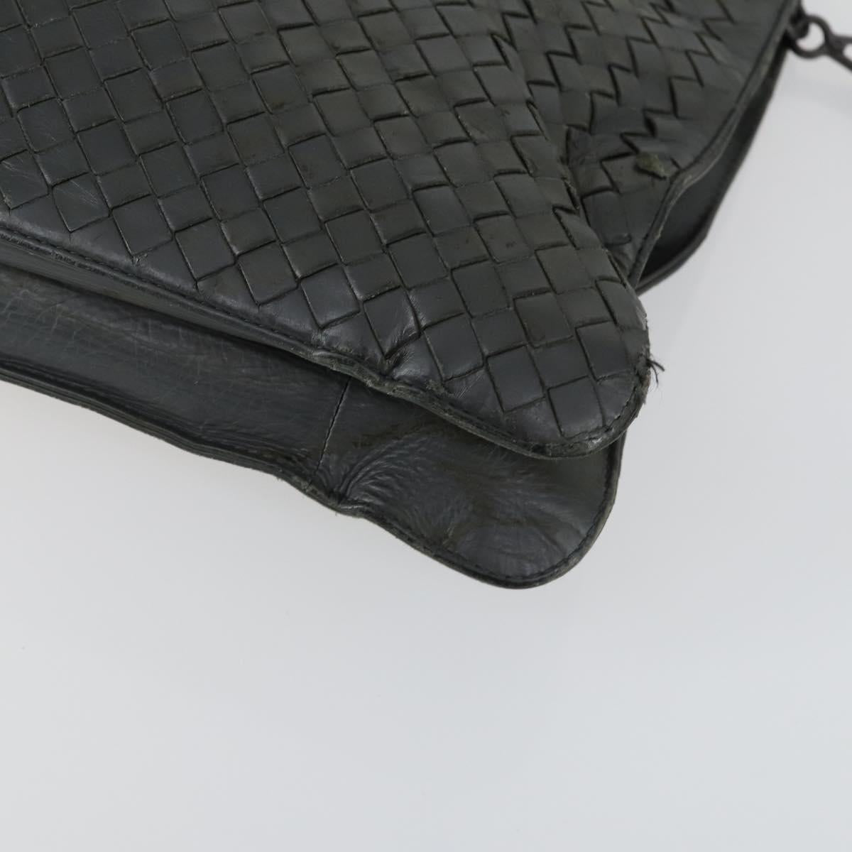 BOTTEGA VENETA INTRECCIATO Hand Bag Leather 2way Gray Auth mr1639