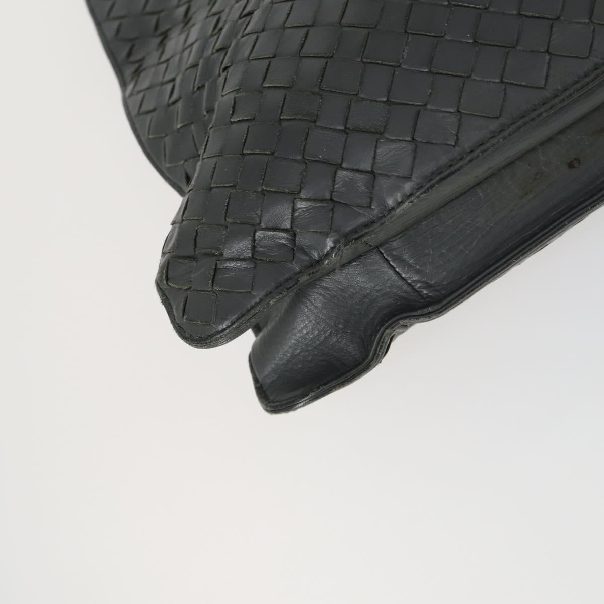 BOTTEGA VENETA INTRECCIATO Hand Bag Leather 2way Gray Auth mr1639