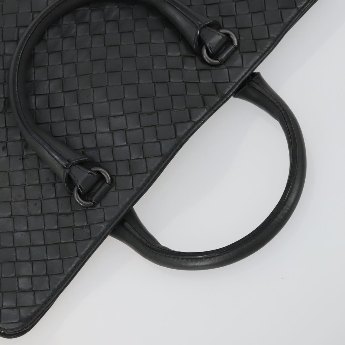 BOTTEGA VENETA INTRECCIATO Hand Bag Leather 2way Gray Auth mr1639