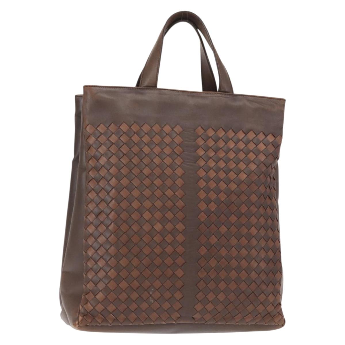 BOTTEGA VENETA INTRECCIATO Tote Bag Leather Brown Auth mr1640